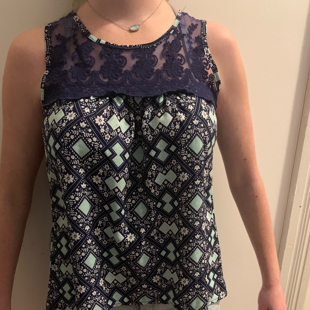 Blue Tank Blouse